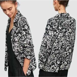 Anthropologie Ett:twa Intarsia Reversible Black and White Knit Blazer Jacket XS